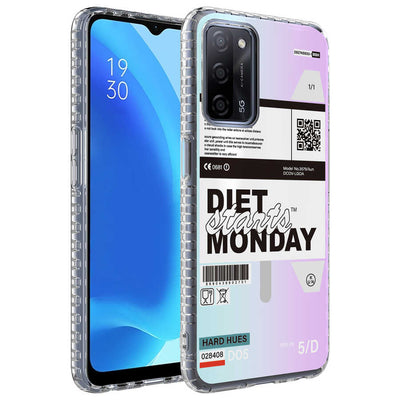 Oppo A54 4G Kılıf Airbag Kenarlı Renkli Desenli Silikon Zore Elegans Kapak NO5