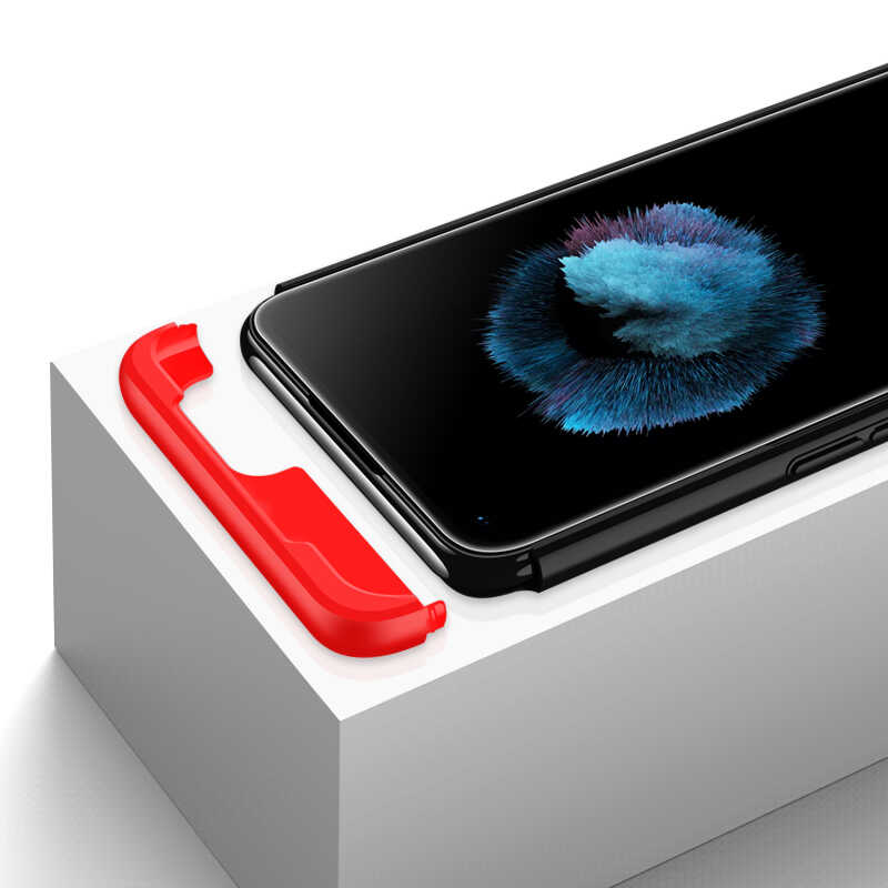 Oppo A54 4G Kılıf Zore Ays Kapak Siyah-Kırmızı