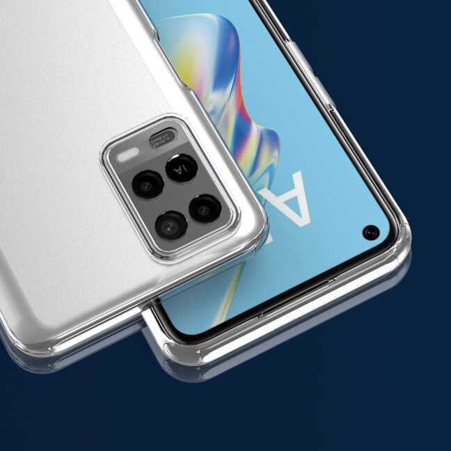 Oppo A54 4G Kılıf Zore Kamera Korumalı Süper Silikon Kapak Renksiz