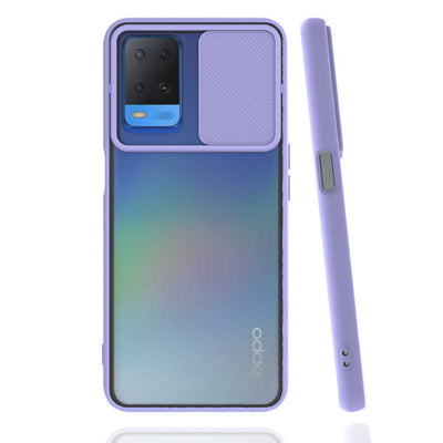 Oppo A54 4G Kılıf Zore Lensi Kapak Pembe Açık