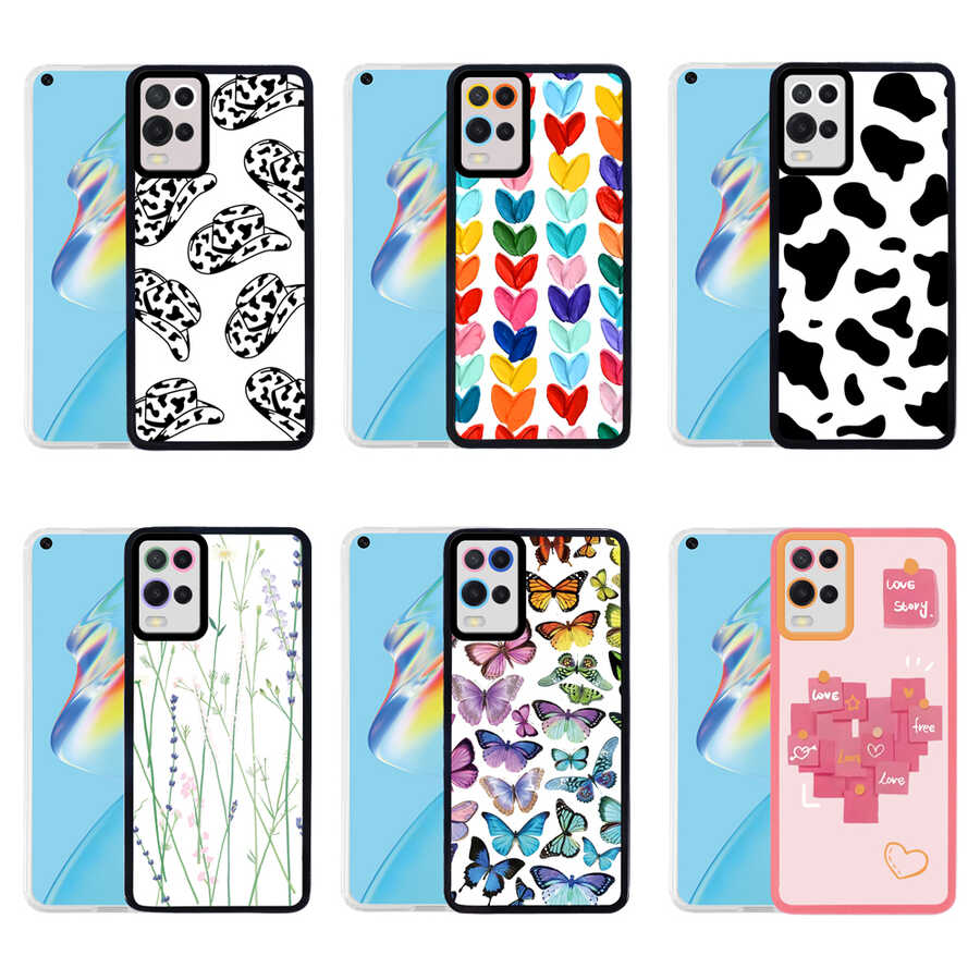 Oppo A54 4G Kılıf Zore M-Fit Desenli Kapak Butterfly No3