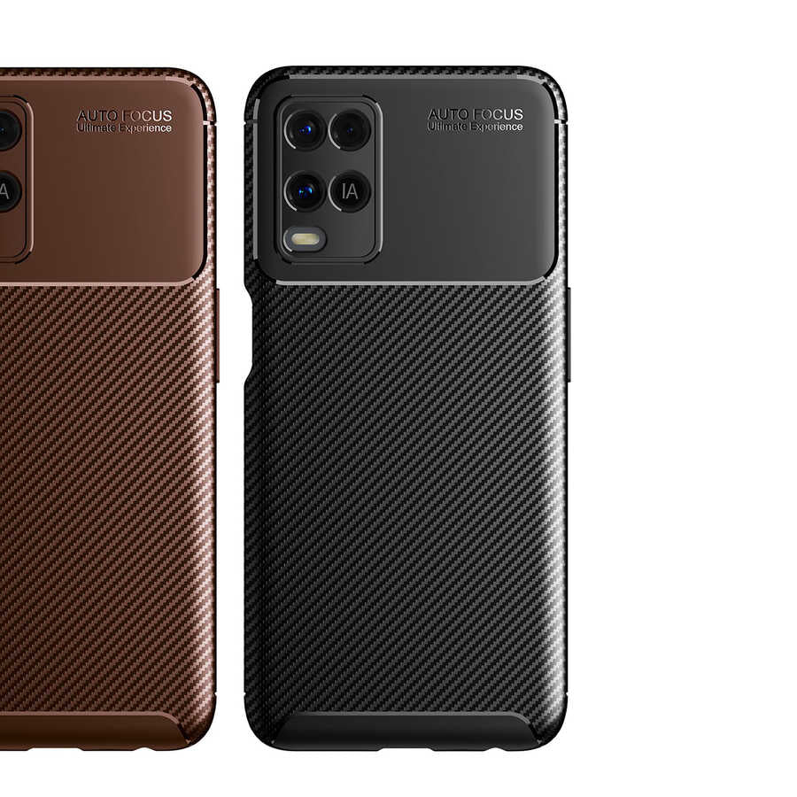 Oppo A54 4G Kılıf Zore Negro Silikon Kapak Kahverengi