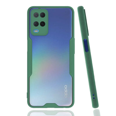 Oppo A54 4G Kılıf Zore Parfe Kapak Koyu Yeşil