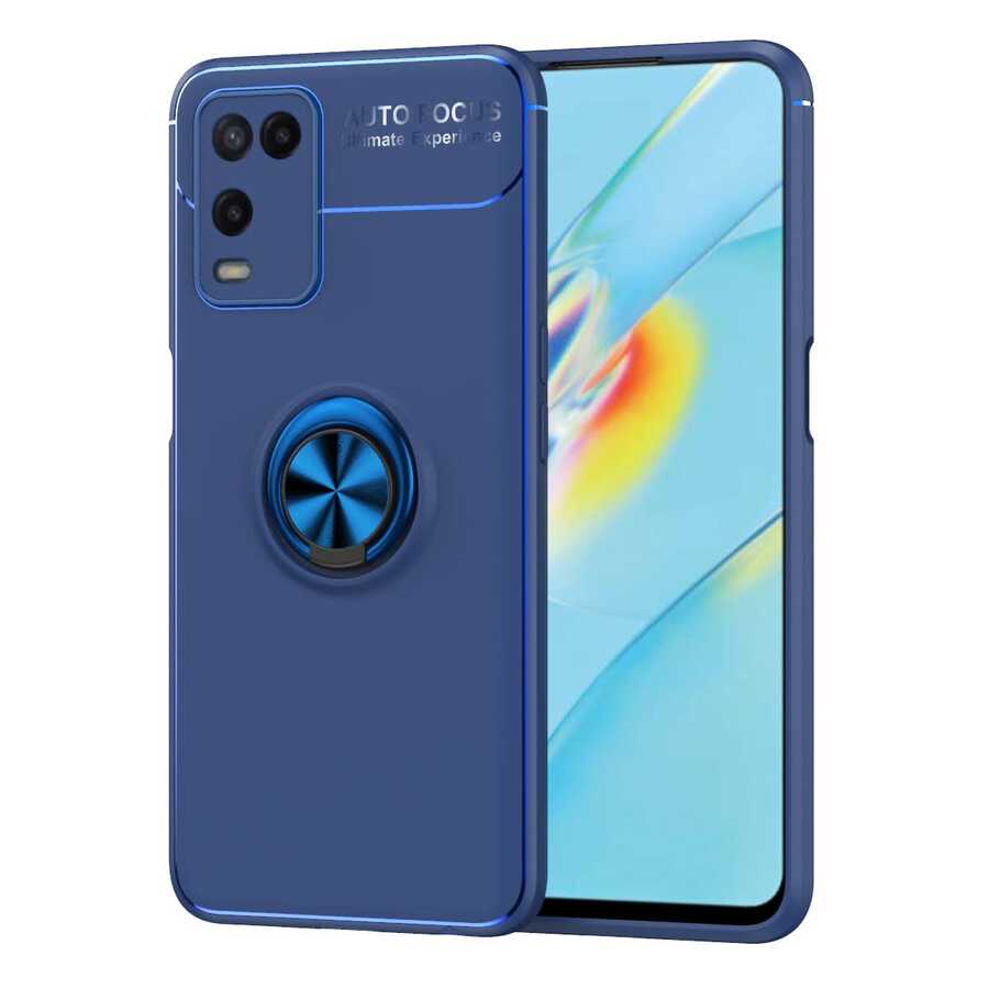 Oppo A54 4G Kılıf Zore Ravel Silikon Kapak Mavi