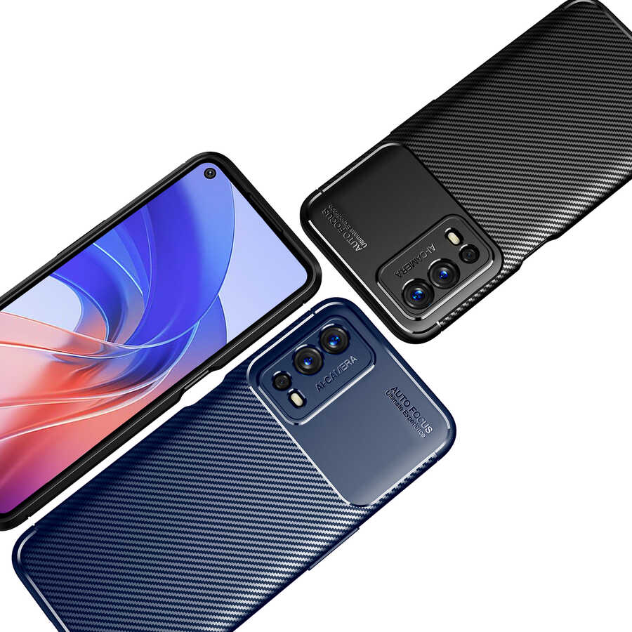 Oppo A55 4G Kılıf Zore Negro Silikon Kapak Lacivert