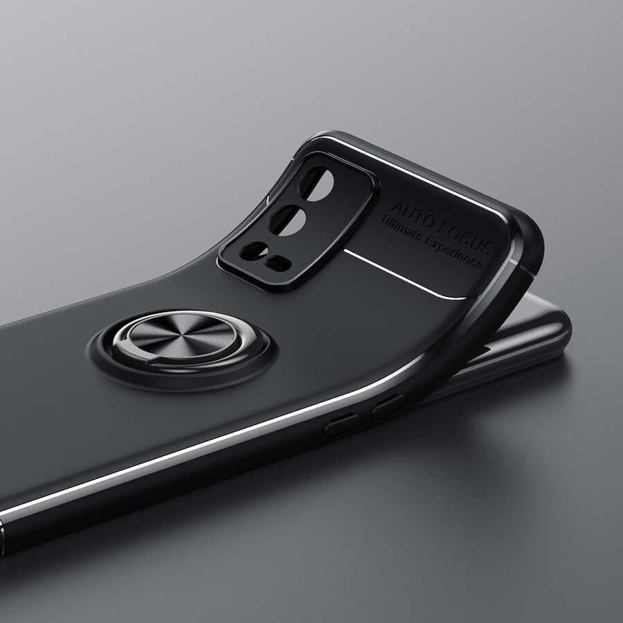 Oppo A55 4G Kılıf Zore Ravel Silikon Kapak Siyah