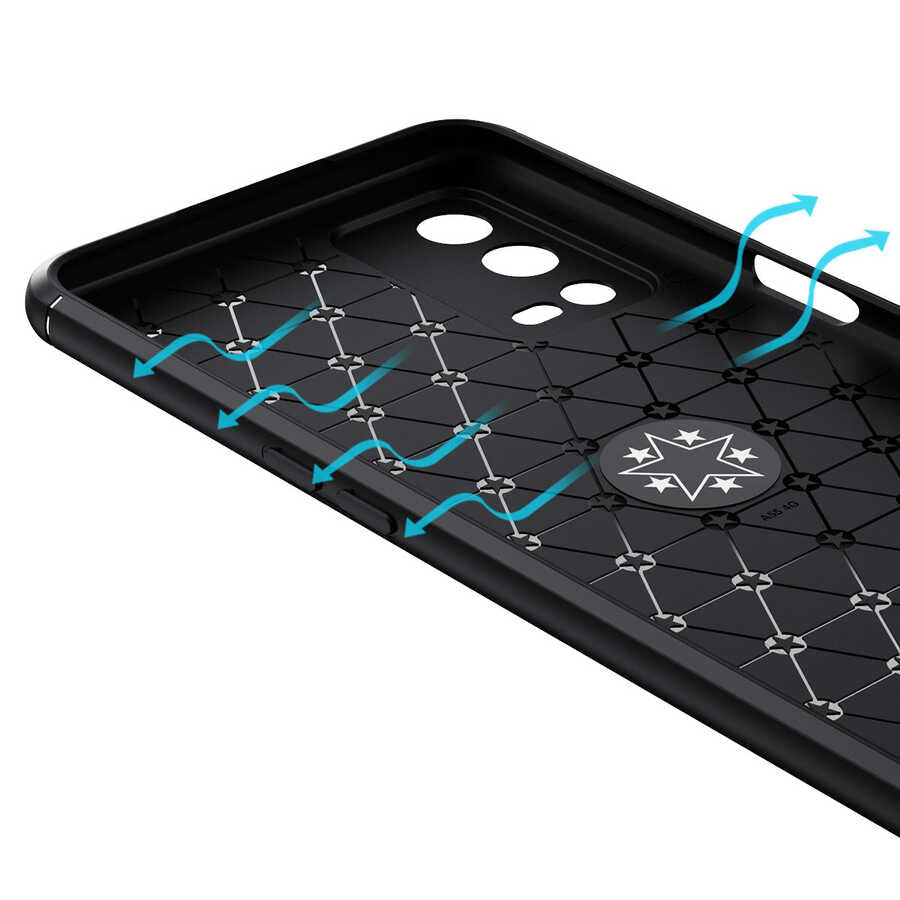 Oppo A55 4G Kılıf Zore Ravel Silikon Kapak Siyah