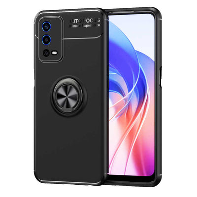 Oppo A55 4G Kılıf Zore Ravel Silikon Kapak Siyah