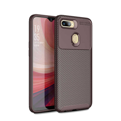 Oppo A5S Kılıf Zore Negro Silikon Kapak Kahverengi