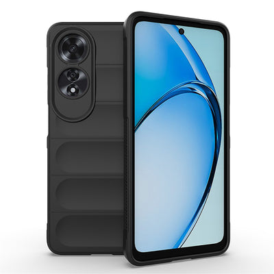 Oppo A60 Kılıf Esnek TPU Oyuklu Arka Yüzey Tasarımlı Zore Etnik Silikon Kapak Siyah