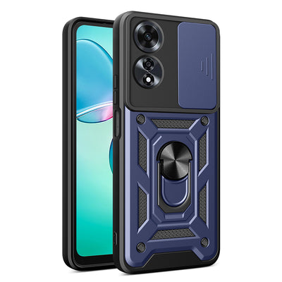 Oppo A60 Kılıf Magnetik Standlı Kamera Korumalı Zore Sürgülü Vega Kapak Siyah