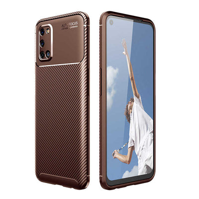 Oppo A72 Kılıf Zore Negro Silikon Kapak Kahverengi