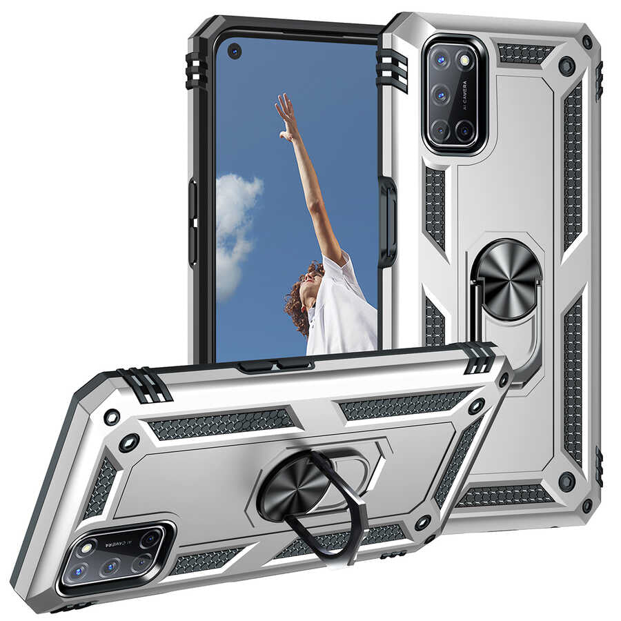 Oppo A72 Kılıf Zore Vega Kapak Siyah