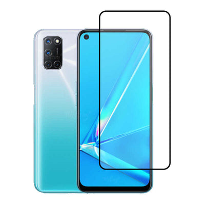 Oppo A72 Zore Kenarları Kırılmaya Dayanıklı Cam Ekran Koruyucu Siyah