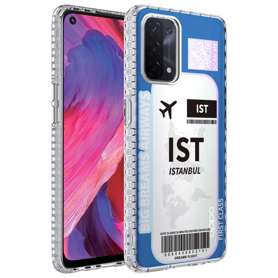 Oppo A74 4G Kılıf Airbag Kenarlı Renkli Desenli Silikon Zore Elegans Kapak NO4