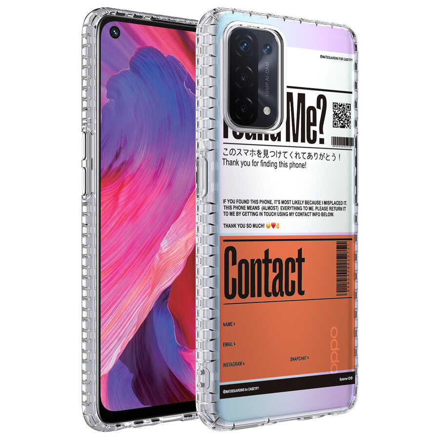 Oppo A74 4G Kılıf Airbag Kenarlı Renkli Desenli Silikon Zore Elegans Kapak NO6