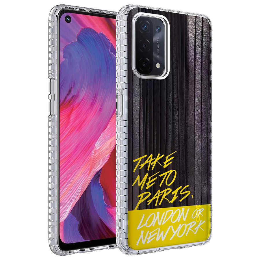 Oppo A74 4G Kılıf Airbag Kenarlı Renkli Desenli Silikon Zore Elegans Kapak NO3