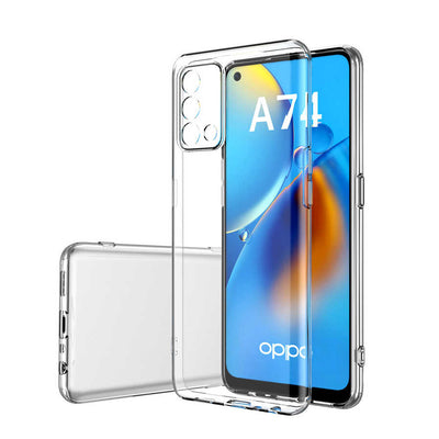 Oppo A74 4G Kılıf Zore Kamera Korumalı Süper Silikon Kapak Renksiz