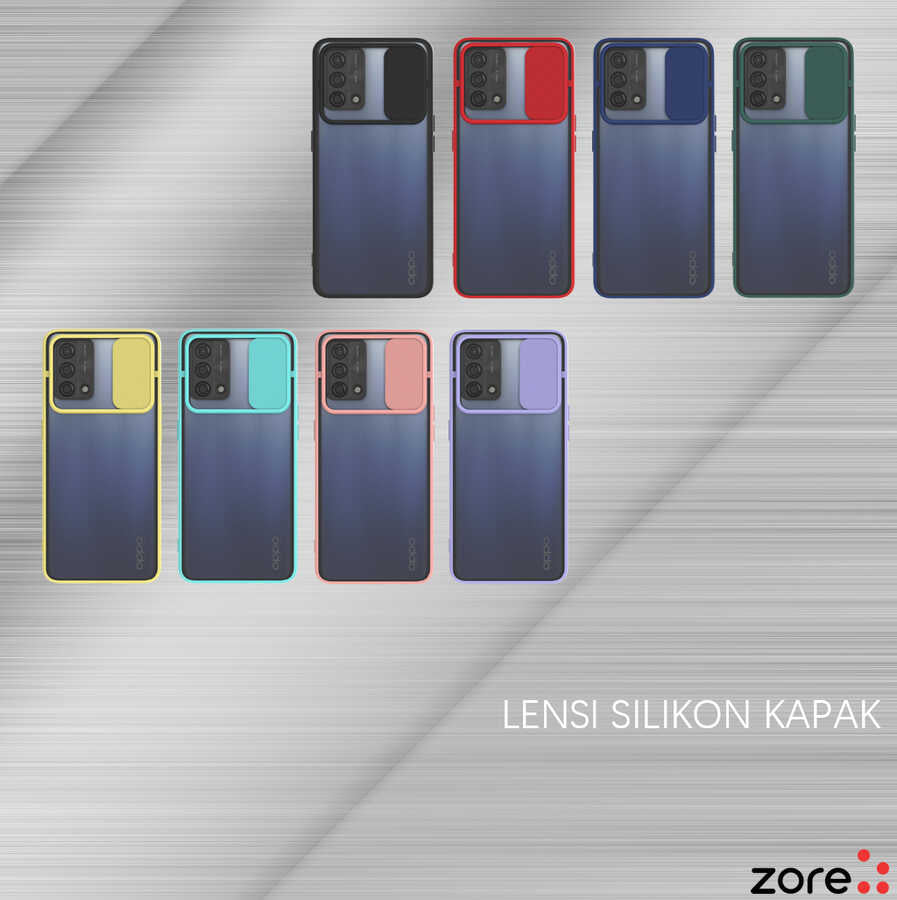 Oppo A74 4G Kılıf Zore Lensi Kapak Turkuaz