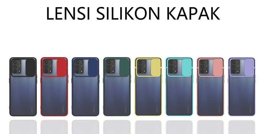 Oppo A74 4G Kılıf Zore Lensi Kapak Kırmızı