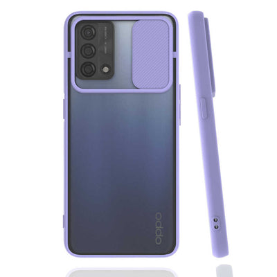 Oppo A74 4G Kılıf Zore Lensi Kapak Lila