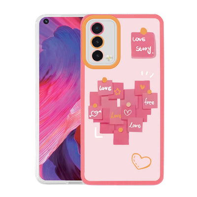 Oppo A74 4G Kılıf Zore M-Fit Desenli Kapak Love Story No2