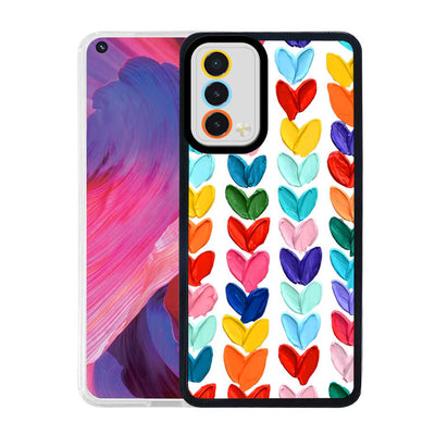 Oppo A74 4G Kılıf Zore M-Fit Desenli Kapak Heart No6