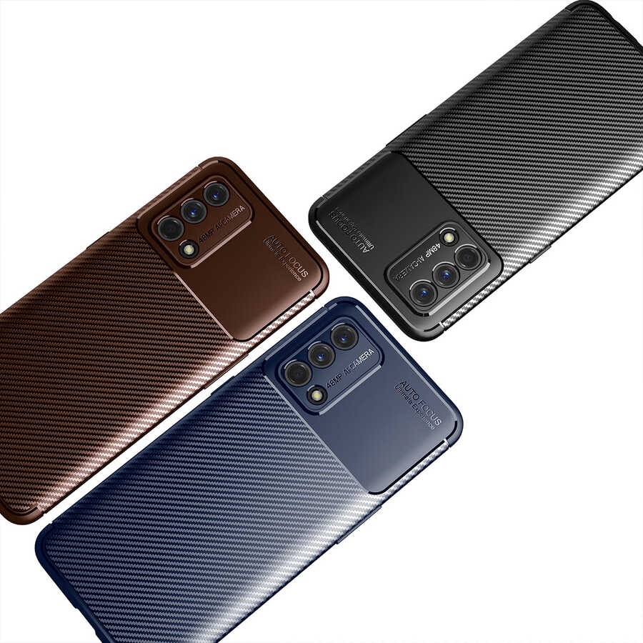 Oppo A74 4G Kılıf Zore Negro Silikon Kapak Kahverengi