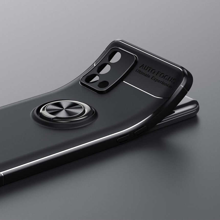 Oppo A74 4G Kılıf Zore Ravel Silikon Kapak Siyah-Mavi