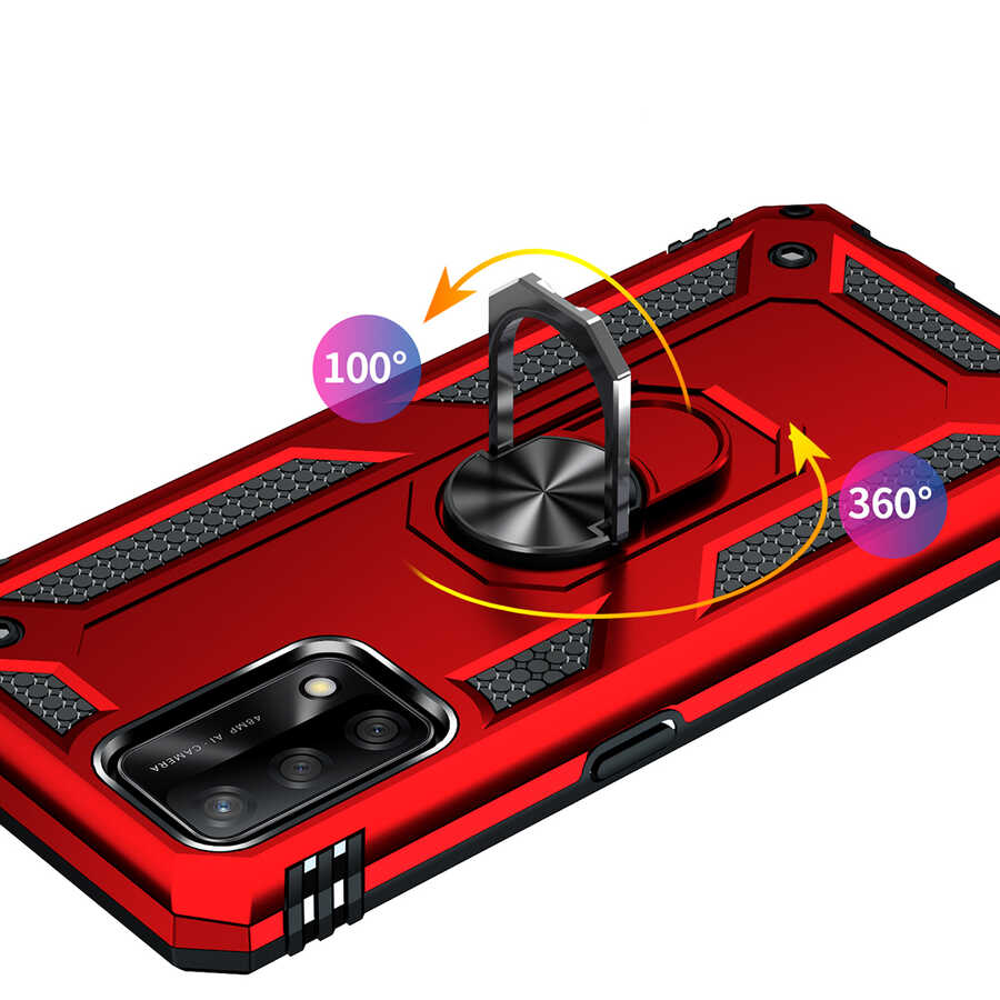 Oppo A74 4G Kılıf Zore Vega Kapak Kırmızı