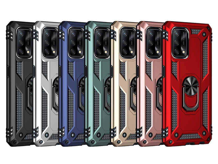 Oppo A74 4G Kılıf Zore Vega Kapak Gri