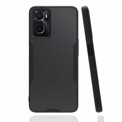 Oppo A76 Kılıf Zore Parfe Kapak Siyah