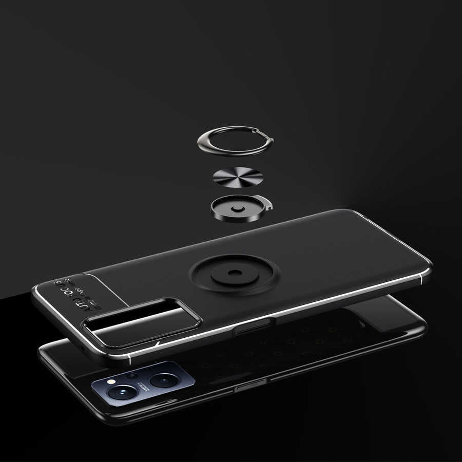 Oppo A76 Kılıf Zore Ravel Silikon Kapak Mavi