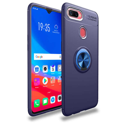 Oppo A7X Kılıf Zore Ravel Silikon Kapak Siyah-Rose Gold