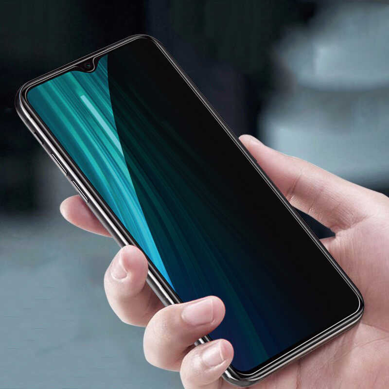 Oppo A7X Zore New 5D Privacy Temperli Ekran Koruyucu Siyah