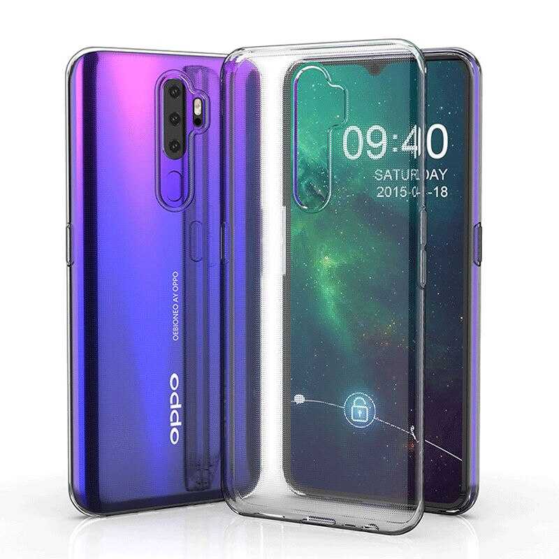 Oppo A9 2020 Kılıf Zore Süper Silikon Kapak Renksiz