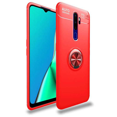 Oppo A9 2020 Kılıf Zore Ravel Silikon Kapak Kırmızı