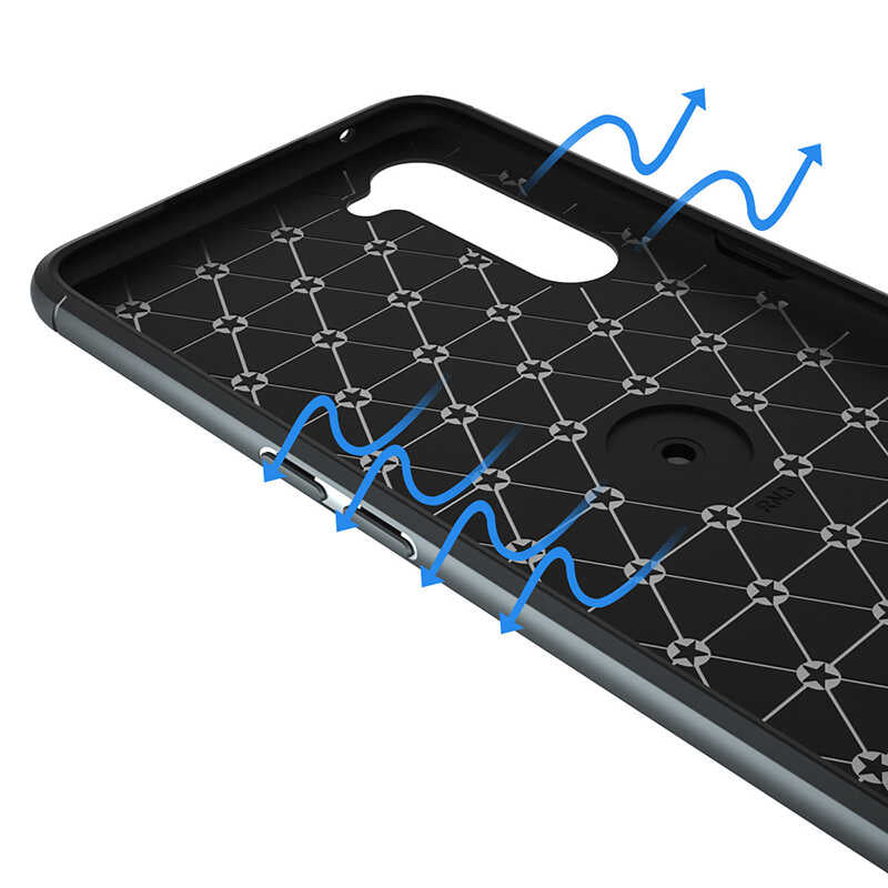 Oppo A91 Kılıf Zore Ravel Silikon Kapak Siyah-Kırmızı