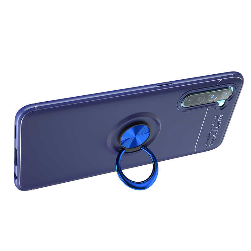 Oppo A91 Kılıf Zore Ravel Silikon Kapak Siyah-Kırmızı