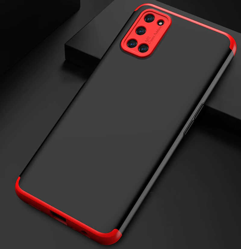 Oppo A92 Kılıf Zore Ays Kapak Siyah-Gri