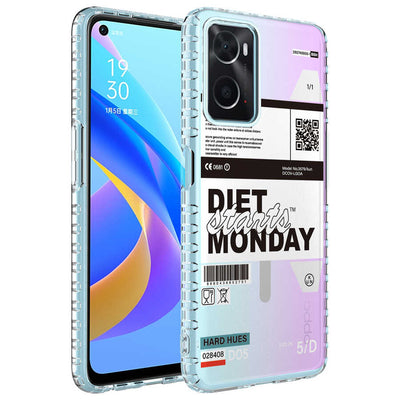 Oppo A96 4G Kılıf Airbag Kenarlı Renkli Desenli Silikon Zore Elegans Kapak NO5