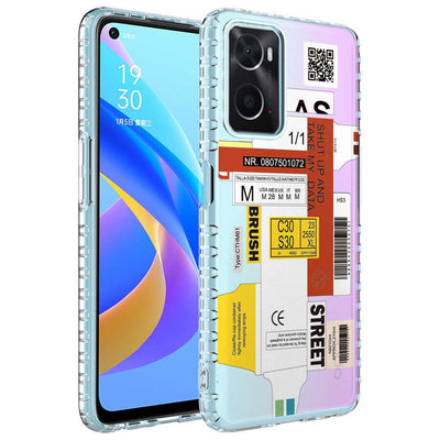 Oppo A96 4G Kılıf Airbag Kenarlı Renkli Desenli Silikon Zore Elegans Kapak NO2