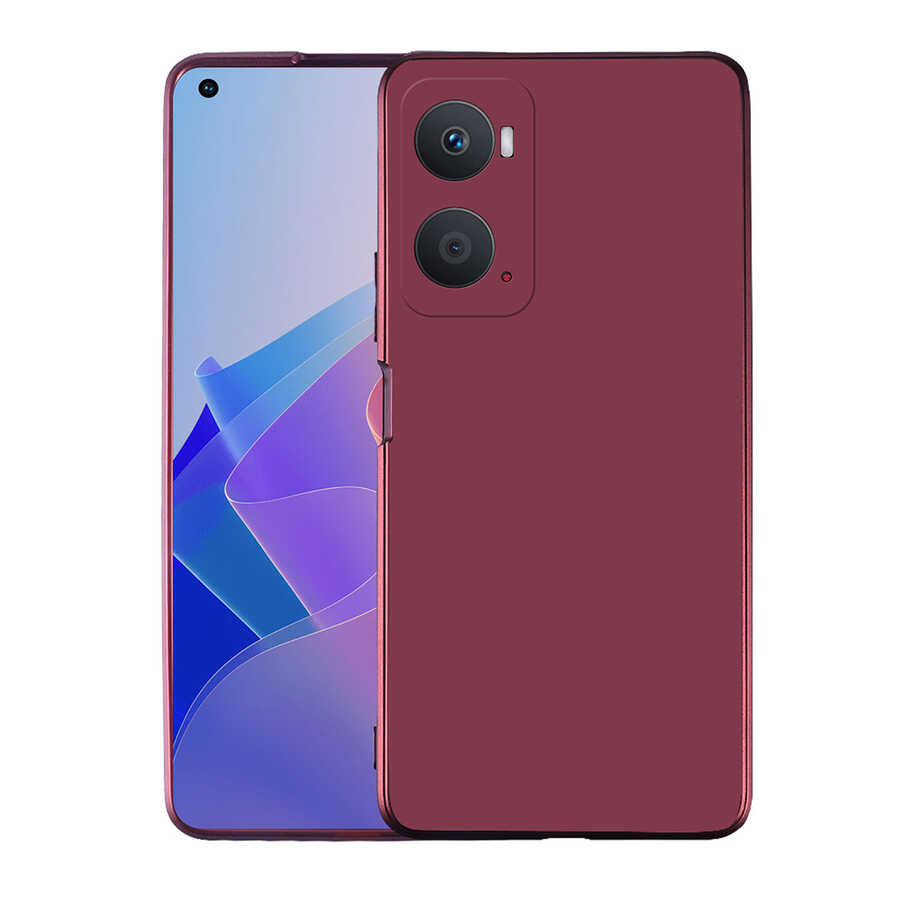 Oppo A96 4G Kılıf Zore Premier Silikon Kapak Mürdüm