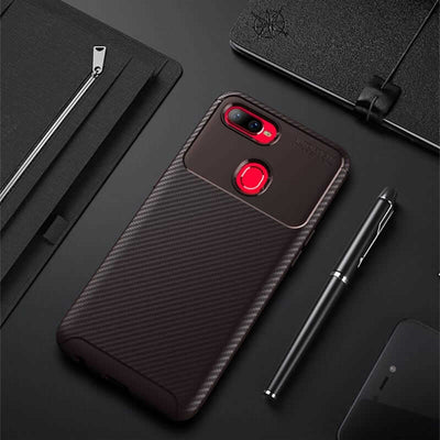 Oppo AX7 Kılıf Zore Negro Silikon Kapak Kahverengi