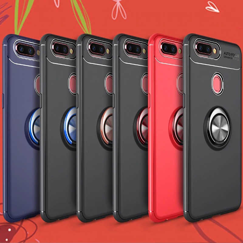 Oppo AX7 Kılıf Zore Ravel Silikon Kapak Siyah-Mavi