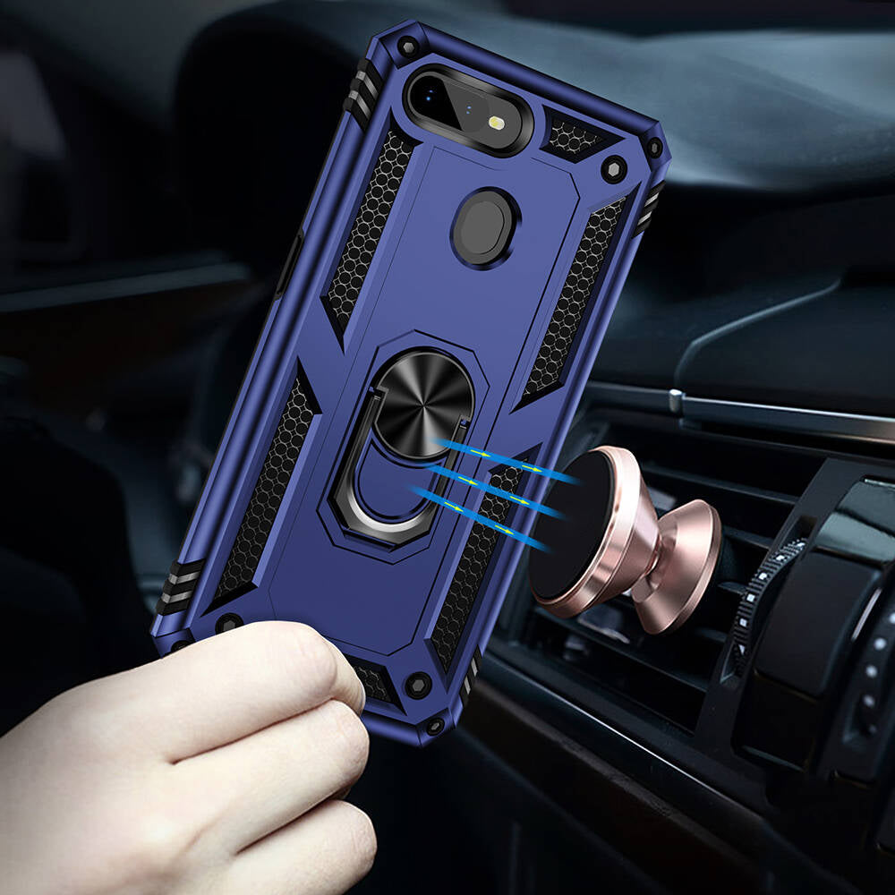 Oppo AX7 Kılıf Zore Vega Kapak Mavi