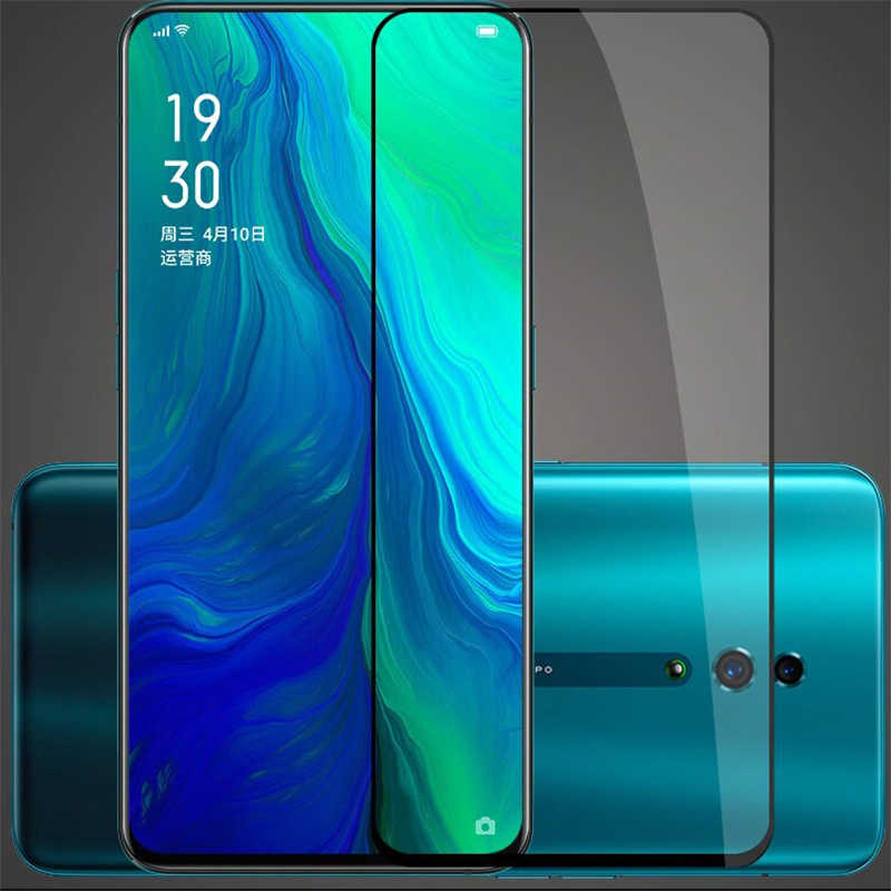 Oppo Reno 10X Zoom Zore Kenarları Kırılmaya Dayanıklı Cam Ekran Koruyucu Siyah