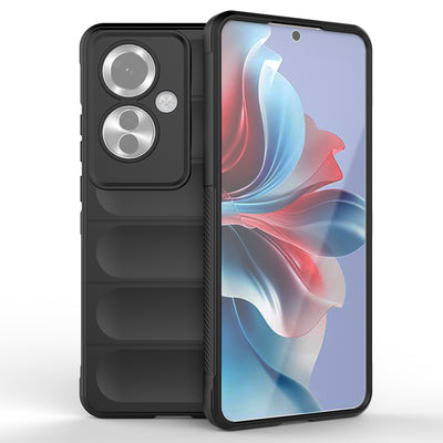 Oppo Reno 11F 5G Kılıf Esnek TPU Oyuklu Arka Yüzey Tasarımlı Zore Etnik Silikon Kapak Lacivert