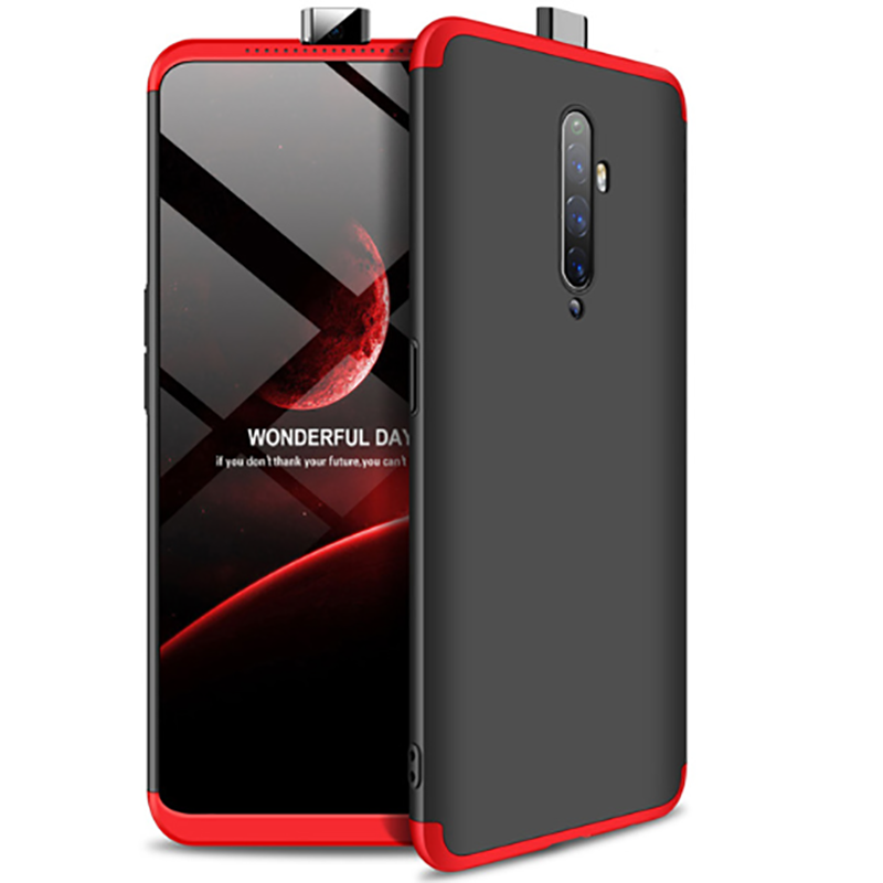 Oppo Reno 2Z Kılıf Zore Ays Kapak Siyah-Kırmızı