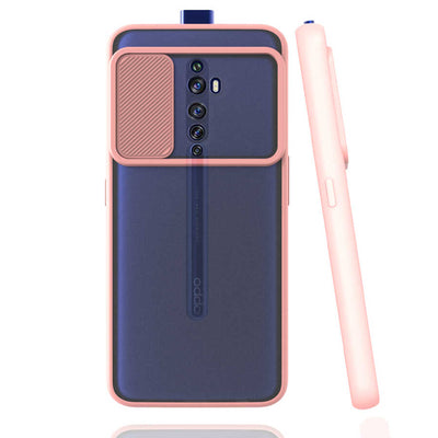 Oppo Reno 2Z Kılıf Zore Lensi Kapak Pembe Açık
